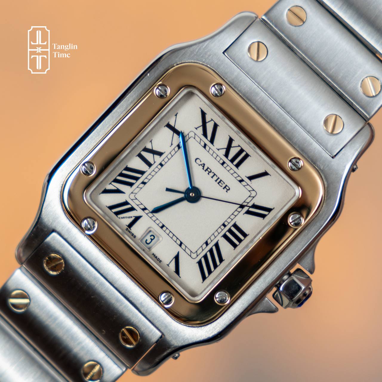 Full Set - Cartier Santos Galbée Date