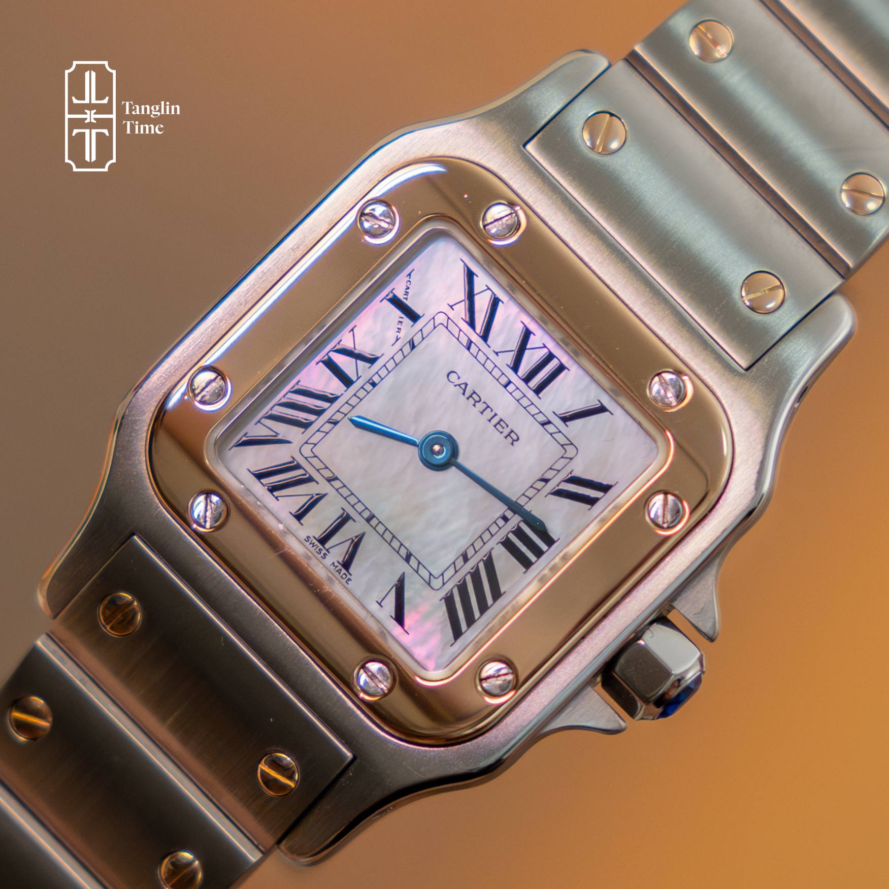 Limited Edition Cartier Santos Galbée Mother of Pearl Rose Gold (Serviced May 2026)