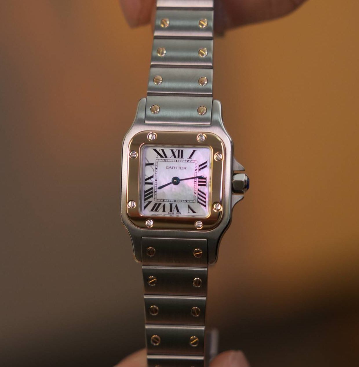 Limited Edition Cartier Santos Galbée Mother of Pearl Rose Gold (Serviced May 2026)